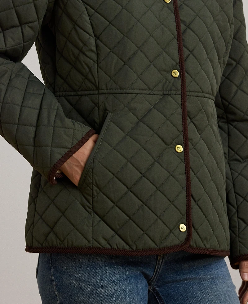 Lauren Ralph Women's Faux-Sherpa-Collar Quilted Coat