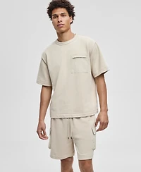Mode of One Men's Mixed Relaxed-Fit French Terry Pocket T-Shirt, Macy's Exclusive