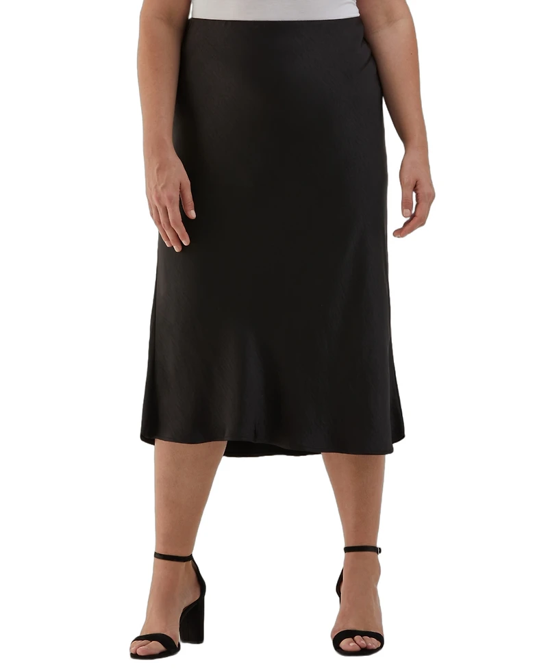 Ella Rafaella Plus Size Shine Midi Bias Skirt