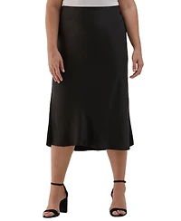 Ella Rafaella Plus Size Shine Midi Bias Skirt