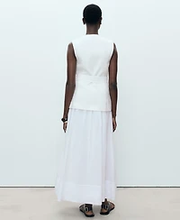 Mango Women's Belt Combined Woven Dress