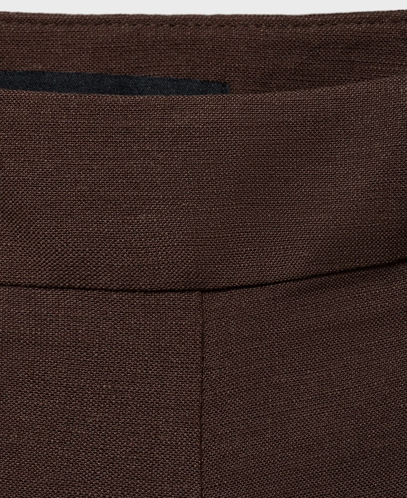 Mango Women's Linen-Blend Suit Bermuda Shorts