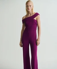 Mango Women's Asymmetric Neck Long Jumpsuit