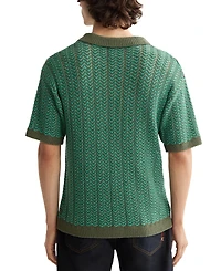 Scotch & Soda Men's Structured Knit Sweater Polo Shirt
