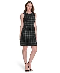 Tommy Hilfiger Womens Windowpane Sheath Dress 0p 18
