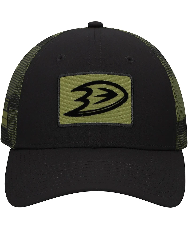 Fanatics Men's Black Anaheim Ducks Authentic Pro Military Appreciation Adjustable Hat