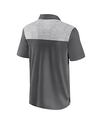 Fanatics Men's Gray Notre Dame Fighting Irish Iconic Brushed Blocked Polo Shirt