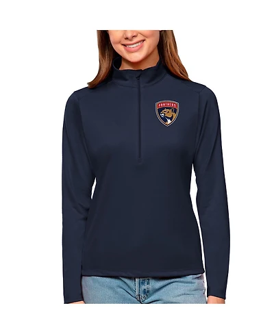Antigua Women's Navy Florida Panthers Tribute Quarter-Zip Pullover Sweatshirt