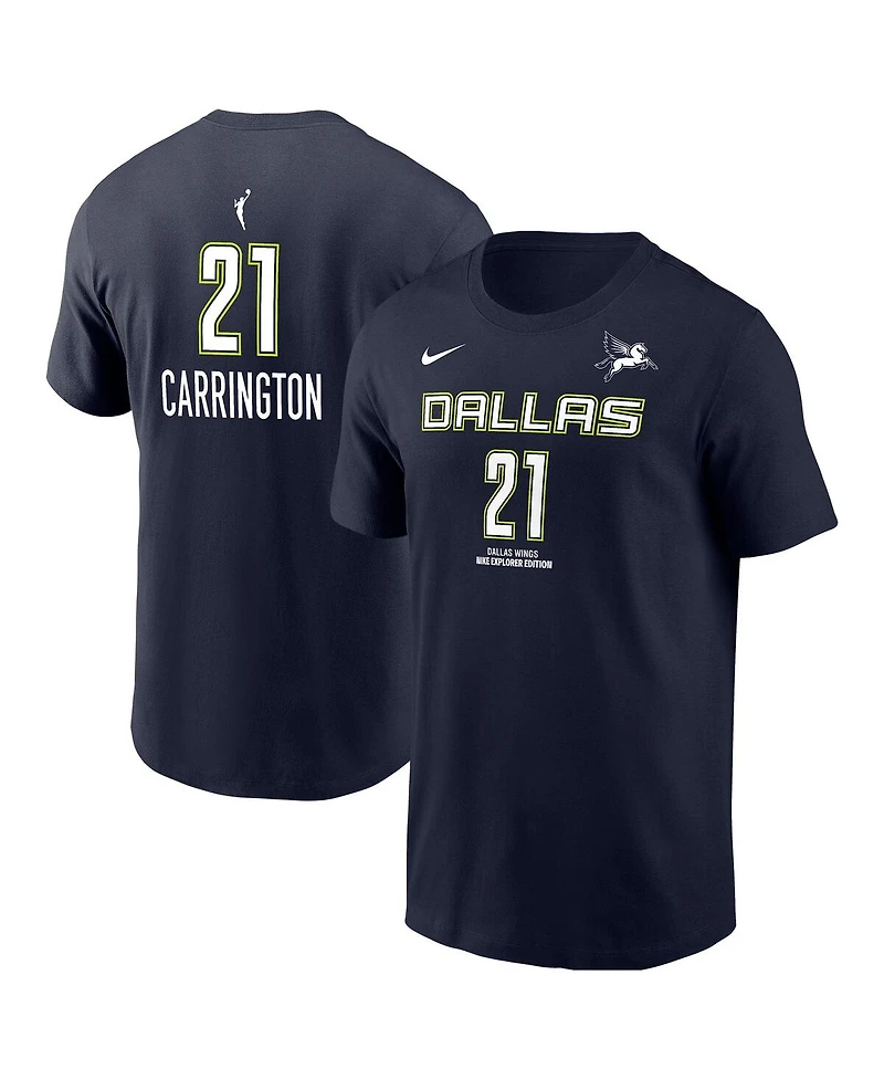 Nike Men's Dijonai Carrington Navy Dallas Wings Explorer Edition Name Number T-Shirt