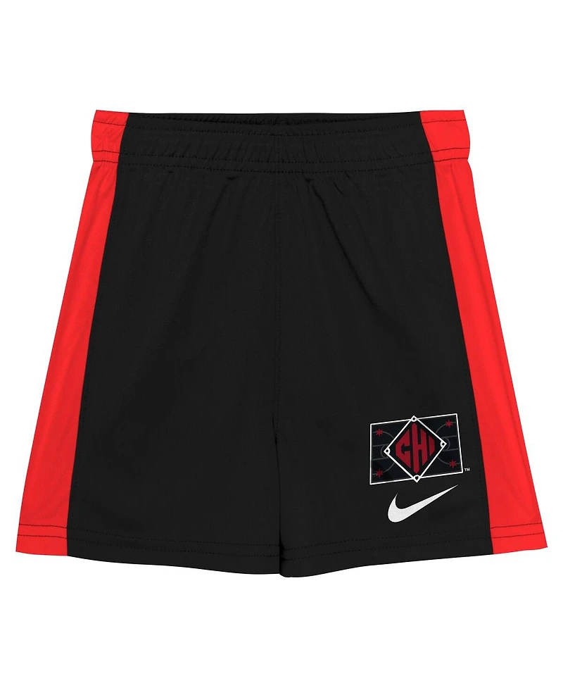Nike Little Boys and Girls 2-Piece Black/Red Chicago White Sox 2025 City Connect T-Shirt Shorts Set