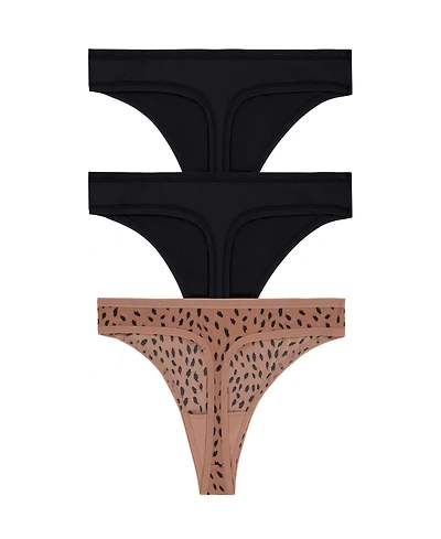 Dkny Women's Micro Thong Underwear 3 Pack