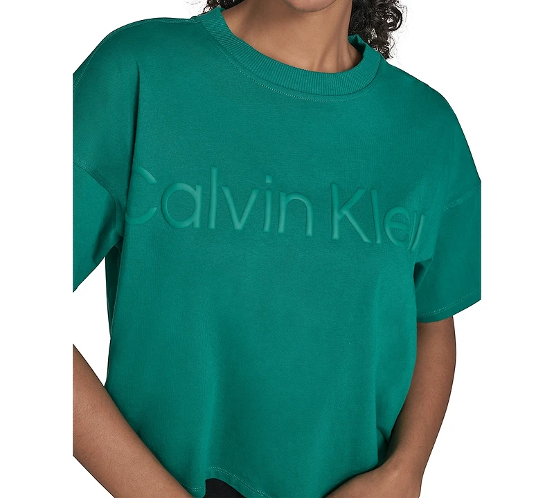 Calvin Klein Performance Women's Cotton Raised Logo Cropped T-Shirt
