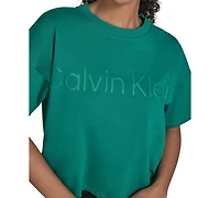 Calvin Klein Performance Women's Cotton Raised Logo Cropped T-Shirt