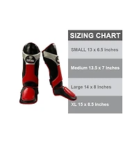Invincible Shin & Instep - Premium Synthetic Leather Shin Guards for Muay Thai, Mma, Martial Arts Training & Sparring,Black/Red/Silver