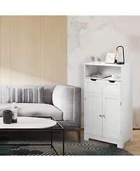 Bathroom Wooden Side Cabinet with 2 Drawers and 2 Doors