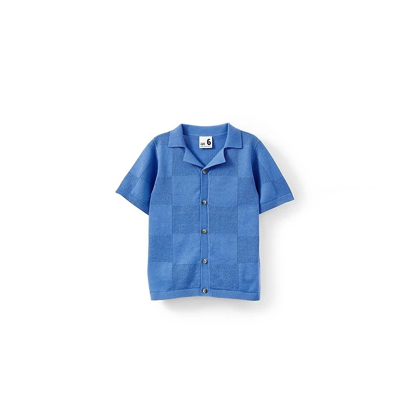 Cotton On Boys Knitted Short Sleeve Shirt