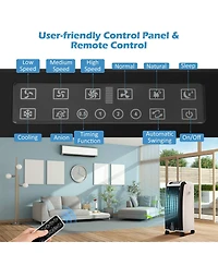 Portable Evaporative Air Cooler with 3 Wind Modes and Timer for Home Office