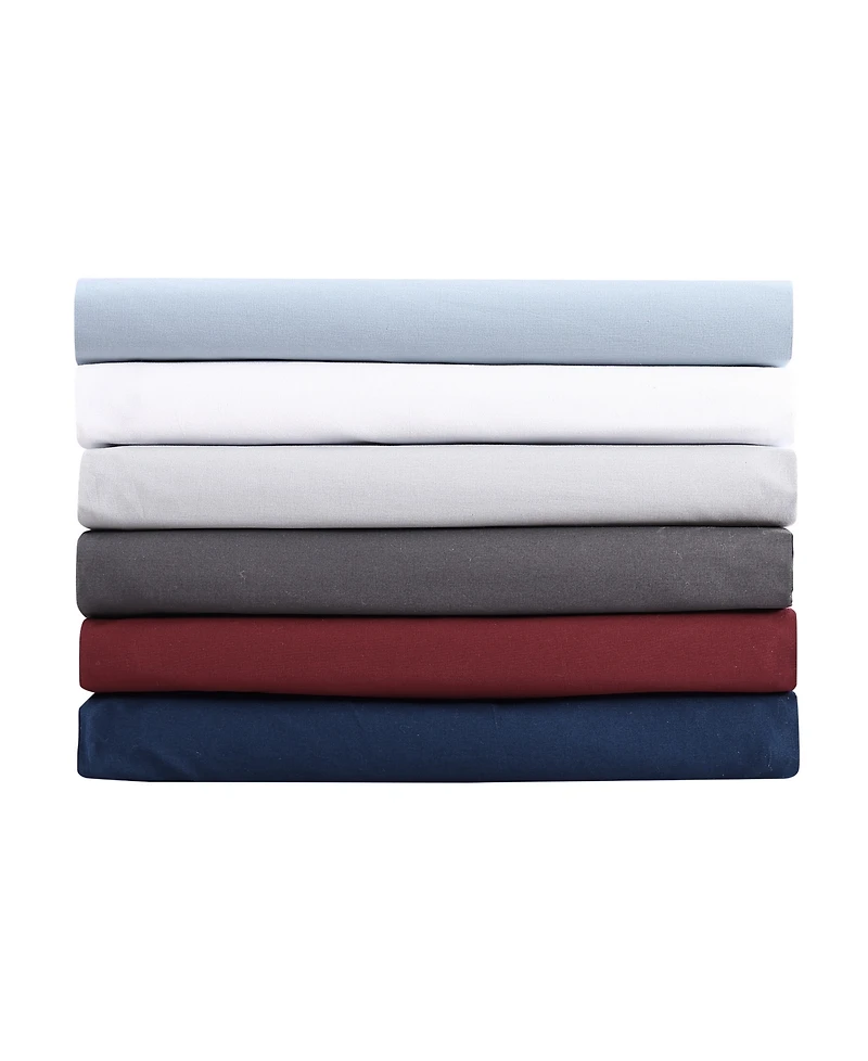 Nautica Solid Cotton Percale -Piece Sheet Set