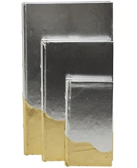 CosmoLiving Glam Faux Leather Box, Set of 3