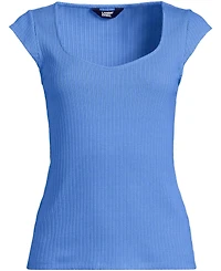 Lands' End Women's Pointelle Cap Sleeve Top