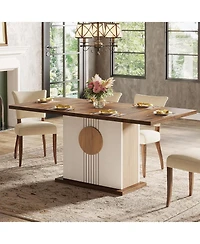 Tribesigns 55" Rectangular Dining Table for 4 to 6 People, Dining Room & Living Room