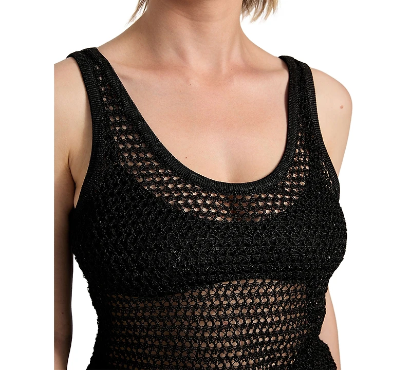 Guess Women's Ava Embellished Open-Stitch Tank Top