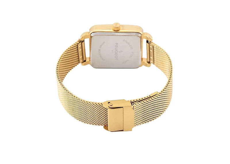 Peugeot Women's 35x30mm 14K Gold Plated Square Dress Watch