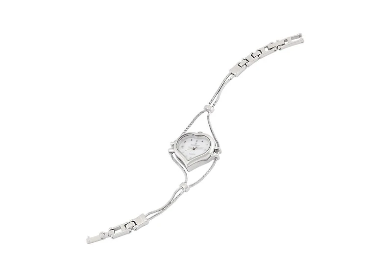 Peugeot Womens Silver Heart Shape Wire Watch with White dial