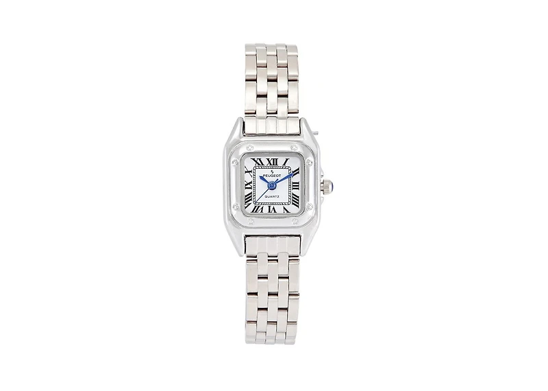 Peugeot Womens 20x22mm Silver-Tone Panther Link Bracelet Watch