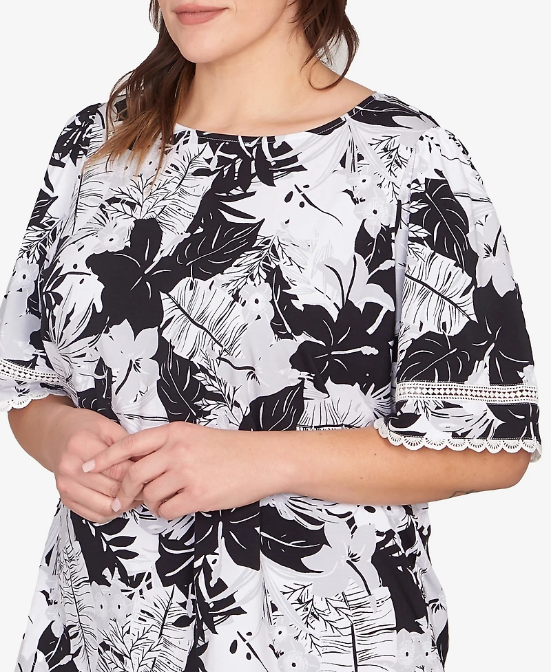 Ruby Rd. Plus Tropical Layered Print Top