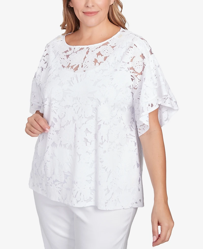 Ruby Rd. Plus Tropical Burnout Top