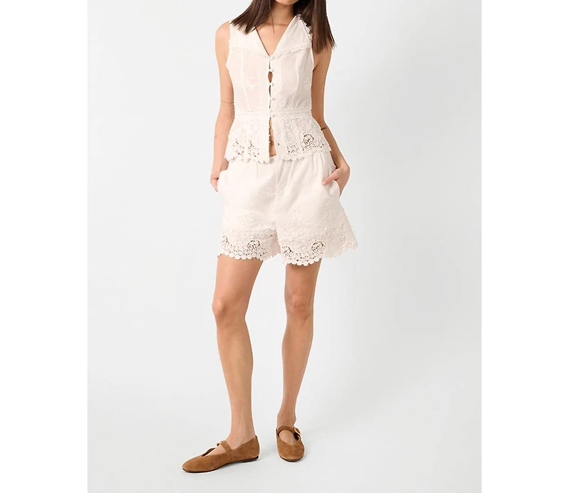 WeWoreWhat Women's Lace Button Up Top