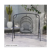 Outdoor Metal Swing Stand with 4 Support Bars and 2 Hanging Ways