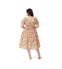 Unique Vintage Plus Smocked Back Swing Dress