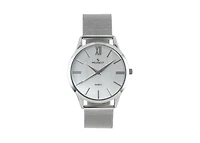 Peugeot Men's 40mm Silver Dial Slim Case Stainless Steel Mesh Watch