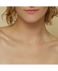 Sterling Silver Infinite Cultured Pearl Bracelet, Necklace & Drop Earrings Set