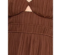 City Studios Juniors' Textured Keyhole Strappy Maxi Dress