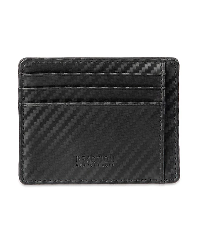 Kenneth Cole Reaction Men's Rfid Extra Capacity Carbon Fiber Card Case Wallet