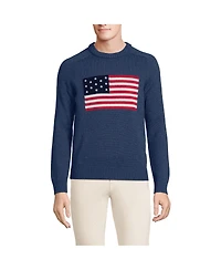 Lands' End Men's Drifter Flag Crew Neck Sweater