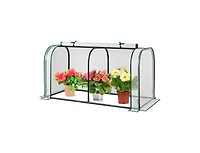 Mini Tunnel Greenhouse with Ventilated Roll-Up Zipper Door for Small Garden Spaces
