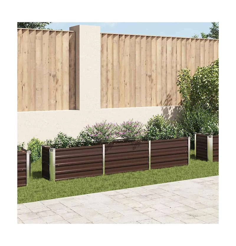 Garden Raised Bed Galvanized Steel 94.5"x15.7"x17.7