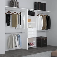 Salina Closet System, 3 Drawers, 5 Shelves, White