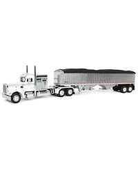 1/64 White Peterbilt 359 60" Sleeper w/ Wilson High Side Grain Trailer