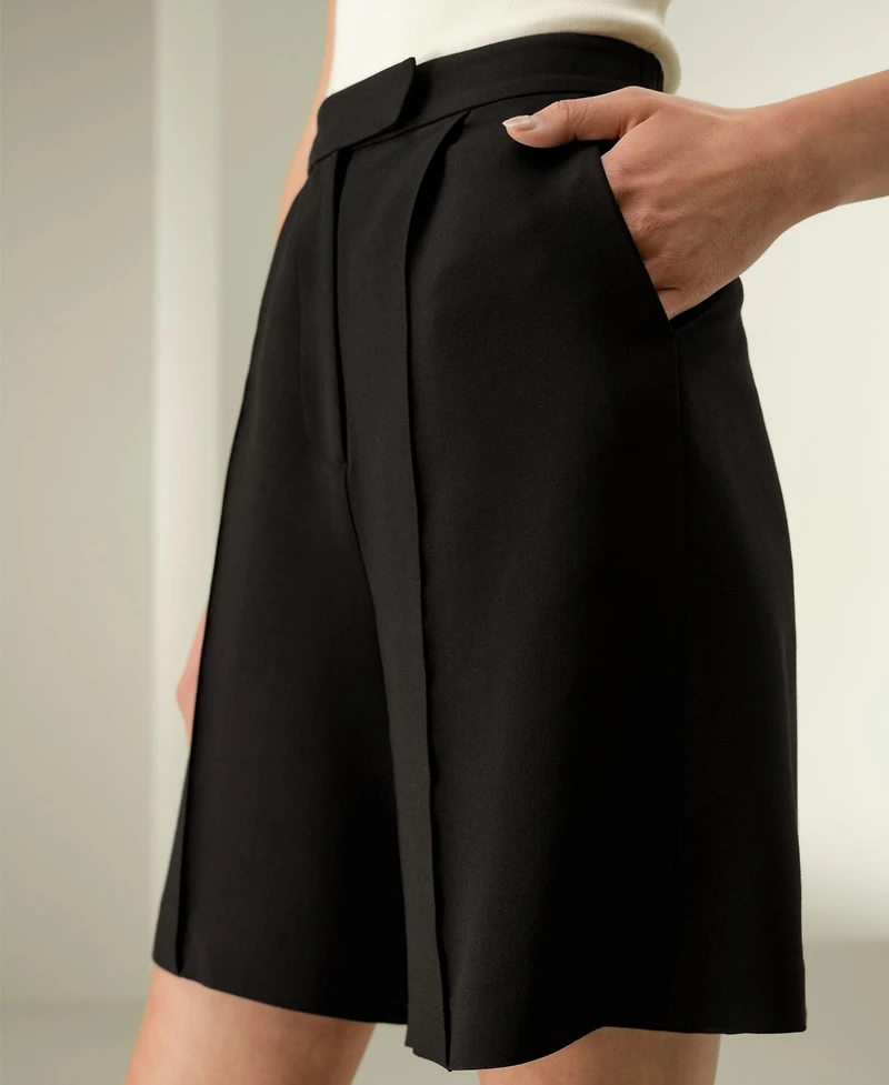 Lilysilk Women's Silk-Wool Blend Polished Shorts