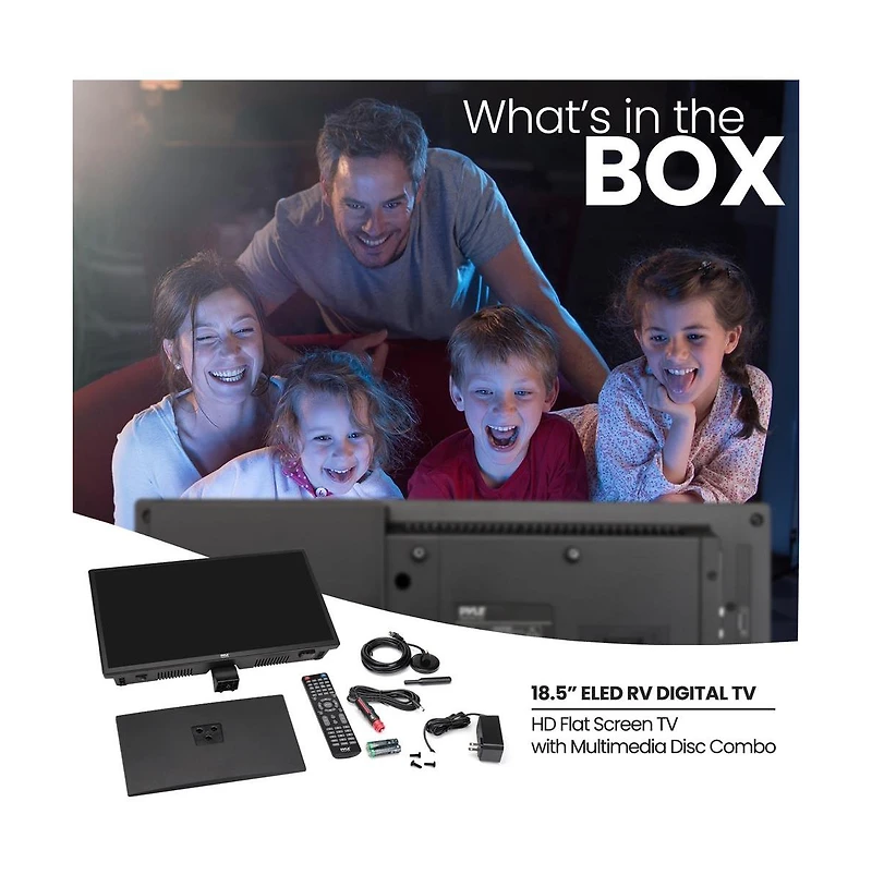 Pyle 18.5'' Eled Rv Digital Tv - Hd Flat Screen Tv with Dvd Combo (PLTLD19)