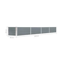 Garden Raised Bed Galvanized Steel 126"x15.7"x17.7" Gray