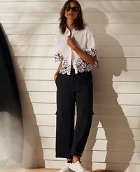 Karl Lagerfeld Paris Women's Tabbed Cropped Pants