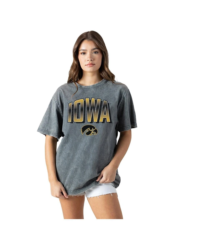 Gameday Couture Women's Gray Iowa Hawkeyes Snow Washed Relaxed Fit Classic T-Shirt