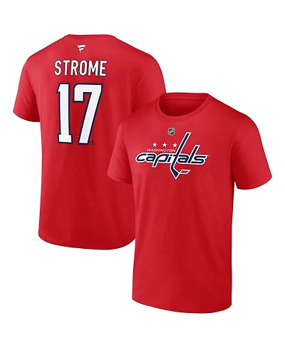 Fanatics Men's Red Dylan Strome Washington Capitals Authentic Stack Name Number T-Shirt