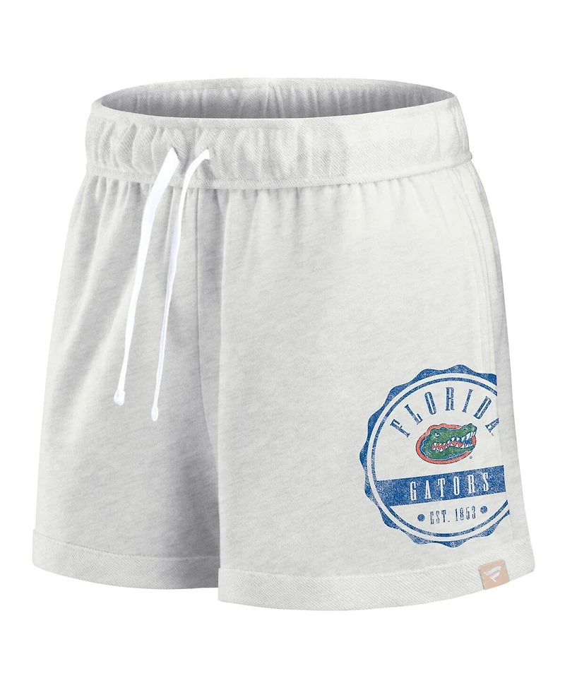 Fanatics Women's Oatmeal/White Florida Gators Win Badge Shorts
